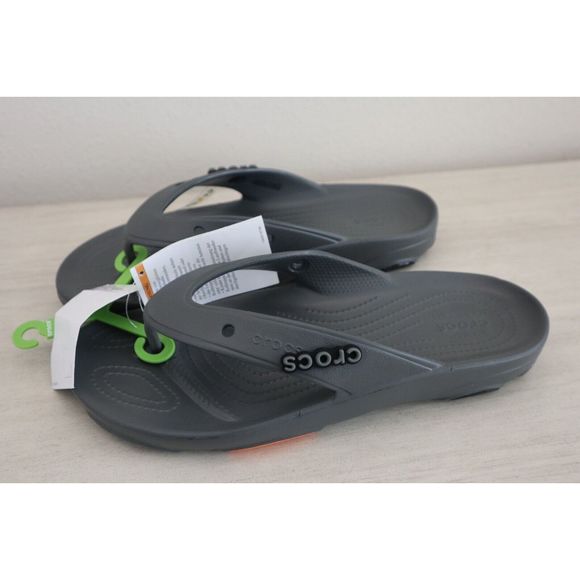 Crocs Unisex Men's Sz 10 Women's 12 Gray Classic All Terrain Flip Flop Sandals - Picture 4 of 8